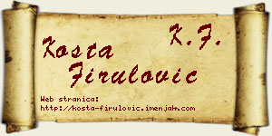Kosta Firulović vizit kartica
